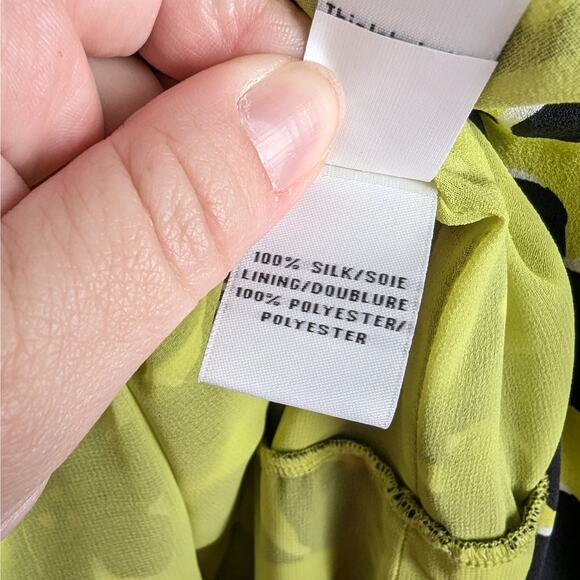 Diane von Furstenberg Dora Lily Silk Faux Wrap Dress in Dove Bloom Acid‎ Lime - Picture 8 of 10